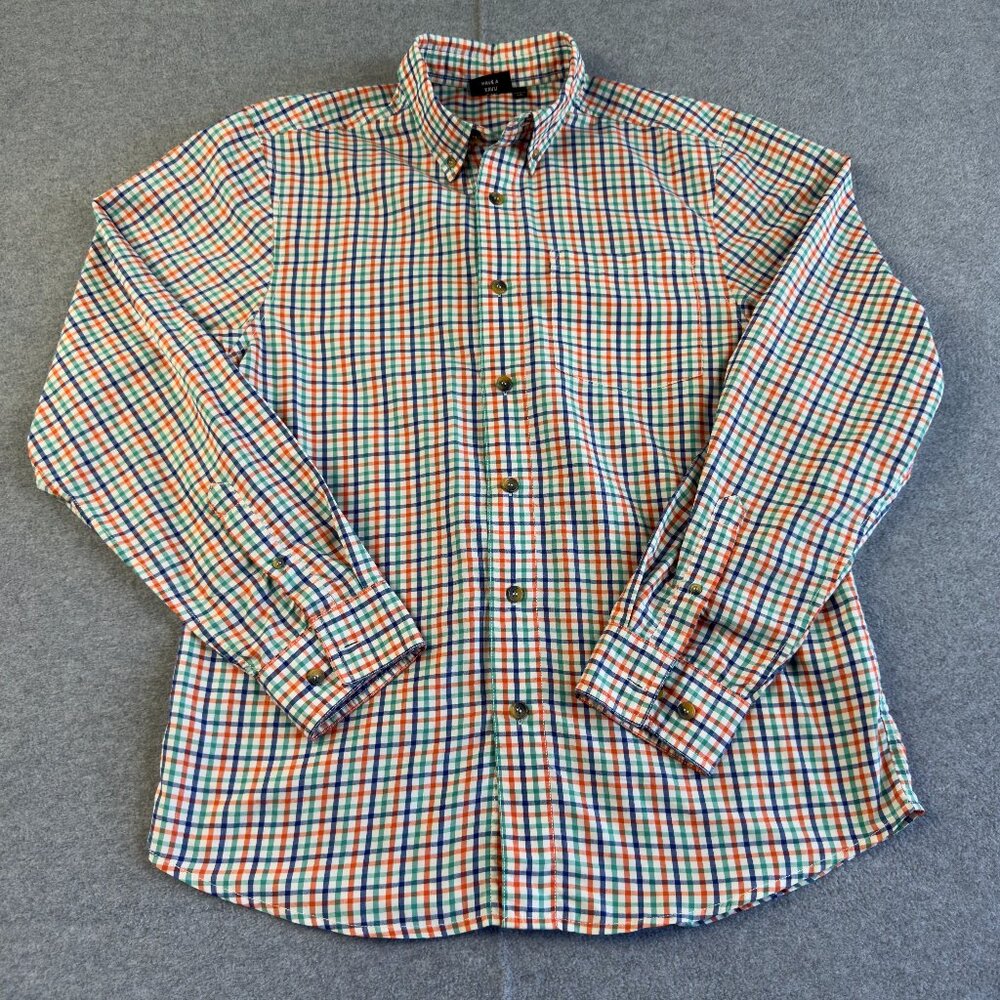 KAVU Mens M Multicolor Plaid Button-Up Shirt Local Worldwide 100% Polyester Indi